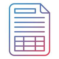Spreadsheet Line Gradient Icon vector