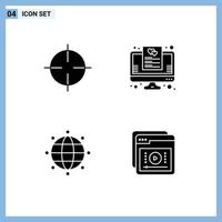 4 Creative Icons Modern Signs and Symbols of oil globe symbols list tutorials Editable Vector Design Elements