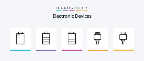 paquete de iconos de línea 5 de dispositivos que incluye electrónica. dispositivos. dispositivos. foto. cámara. diseño de iconos creativos vector