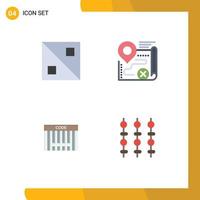 4 Flat Icon concept for Websites Mobile and Apps cross barcode map close shopping Editable Vector Design Elements