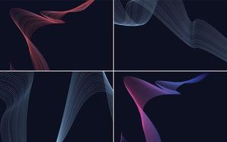 Collection of geometric minimal lines pattern set vector