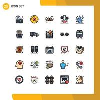 Set of 25 Modern UI Icons Symbols Signs for technology lab lab management accessories chemical industry gentleman Editable Vector Design Elements