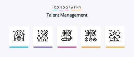 Talent Management Line 5 Icon Pack Including brainstorming. brain. left. man. arrow. Creative Icons Design vector