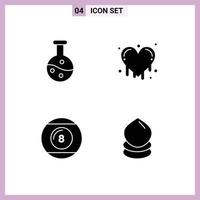 Stock Vector Icon Pack of Line Signs and Symbols for boiling flask play bleeding heart ball drop Editable Vector Design Elements