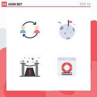 Modern Set of 4 Flat Icons and symbols such as avatar design transfer gas services Editable Vector Design Elements