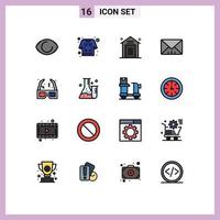 Universal Icon Symbols Group of 16 Modern Flat Color Filled Lines of movie user e commerce message warehouse Editable Creative Vector Design Elements