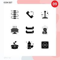 Universal Icon Symbols Group of 9 Modern Solid Glyphs of prize award switch achievement boat Editable Vector Design Elements