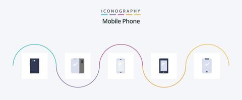 paquete de iconos de 5 planos de teléfono móvil que incluye. androide. vector