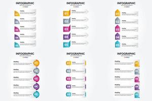 ilustración vectorial infografía conjunto de diseño plano para folleto publicitario y revista vector