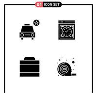 Pictogram Set of Simple Solid Glyphs of car case vehicles device million Editable Vector Design Elements