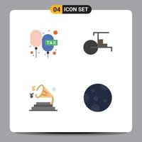 4 Flat Icon concept for Websites Mobile and Apps charge music payable rickshaw speaker Editable Vector Design Elements