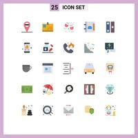 Group of 25 Modern Flat Colors Set for emergency file cover party document archive Editable Vector Design Elements