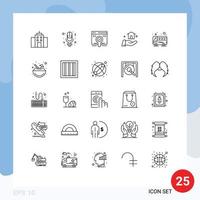 25 Creative Icons Modern Signs and Symbols of transport bus web construction building Editable Vector Design Elements