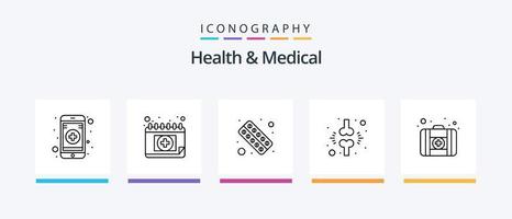 Health And Medical Line 5 Icon Pack Including science. flask. bed. medicine. first aid. Creative Icons Design vector