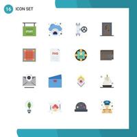 16 Creative Icons Modern Signs and Symbols of design room plumber interior glass door Editable Pack of Creative Vector Design Elements