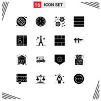 Set of 16 Modern UI Icons Symbols Signs for tower cell timer mobile grid Editable Vector Design Elements