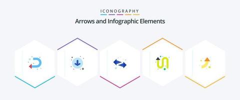 Arrow 25 Flat icon pack including up. arrow. switch. left up. arrows vector