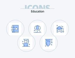 paquete de iconos azul de educación 5 diseño de iconos. seguridad. proteccion. éxito. seguro. conocimiento vector