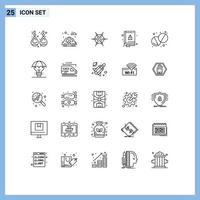 25 Thematic Vector Lines and Editable Symbols of copyright pill network pharmacy book Editable Vector Design Elements