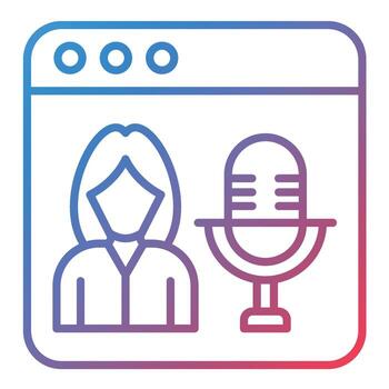 Webcast Line Gradient Icon vector