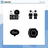 Group of Modern Solid Glyphs Set for budget estimate partners partnership cooperation conversation Editable Vector Design Elements