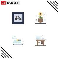 4 User Interface Flat Icon Pack of modern Signs and Symbols of car success transport money bullet Editable Vector Design Elements