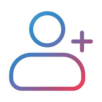 Add User Line Gradient Icon vector