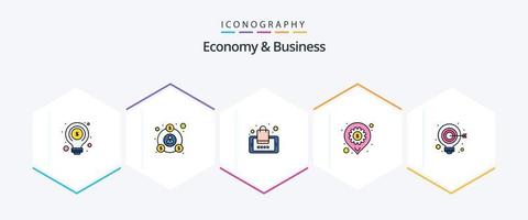 Economy And Business 25 FilledLine icon pack including idea. location. app. line. accessibility vector