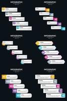 Vector 6 Infographics Pack Presentation slide template 5 Steps cycle diagrams and timelines