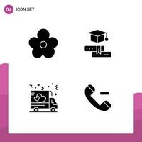 Creative Icons Modern Signs and Symbols of flower love present education truck Editable Vector Design Elements