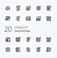 20 Internet Of Things Line icon Pack like business tools transport healthcare train public vector