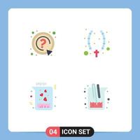 Set of 4 Commercial Flat Icons pack for ask flask support cross love Editable Vector Design Elements