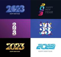 Big Collection of 2023 Happy New Year symbols Cover of business diary for 2023 with wishes vector