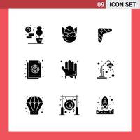 Pictogram Set of 9 Simple Solid Glyphs of target colour australia circular travel Editable Vector Design Elements