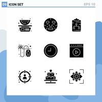 9 Creative Icons Modern Signs and Symbols of cash pay wellness click document Editable Vector Design Elements