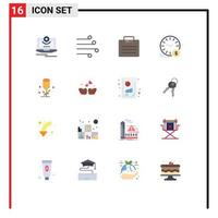 Universal Icon Symbols Group of 16 Modern Flat Colors of wallclock money weather time portfolio Editable Pack of Creative Vector Design Elements