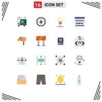 Flat Color Pack of 16 Universal Symbols of email webpage security web human Editable Pack of Creative Vector Design Elements