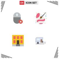 Pack of 4 Modern Flat Icons Signs and Symbols for Web Print Media such as computers paint hardware color home Editable Vector Design Elements