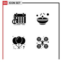 Universal Solid Glyphs Set for Web and Mobile Applications schedule light appointment diwali balloon Editable Vector Design Elements