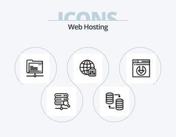 Web Hosting Line Icon Pack 5 Icon Design. download. setting. data. system. internet vector