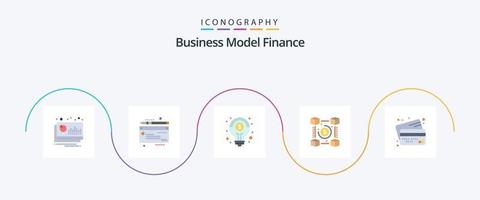 Finance Flat 5 Icon Pack Including banking. pp. financial. network. blockchain vector