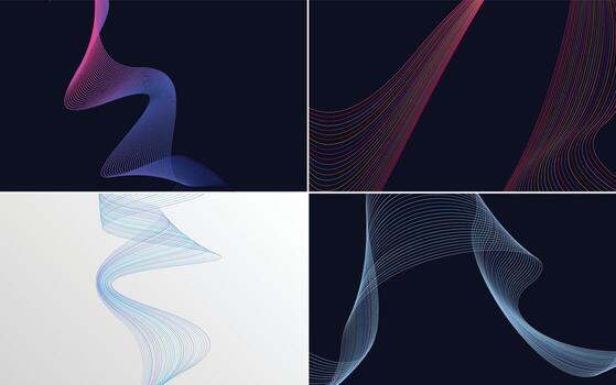 paquete de fondo de presentación abstracta de curva de onda moderna vector