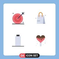 Pack of 4 Modern Flat Icons Signs and Symbols for Web Print Media such as engine empty search bed ice cream Editable Vector Design Elements