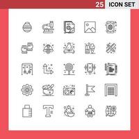 25 Creative Icons Modern Signs and Symbols of picture twitter microscope software coding Editable Vector Design Elements