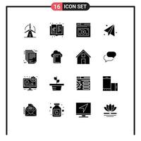 Pictogram Set of 16 Simple Solid Glyphs of deliverable education knowledge back to school website Editable Vector Design Elements