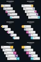 Vector 6 Infographics Pack Presentation slide template 5 Steps cycle diagrams and timelines