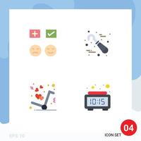 Set of 4 Modern UI Icons Symbols Signs for emojis delivery tick dentist like Editable Vector Design Elements