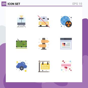 Set of 9 Modern UI Icons Symbols Signs for play table slash pool world Editable Vector Design Elements