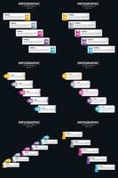 Vector 6 Infographics Pack Presentation slide template 5 Steps cycle diagrams and timelines