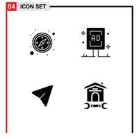 Solid Glyph Pack of Universal Symbols of compass pin advertising campaign computer Editable Vector Design Elements